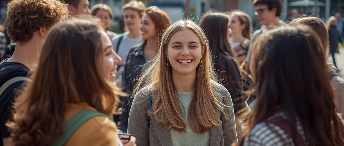 Schüler:innen auf dem Schulhof